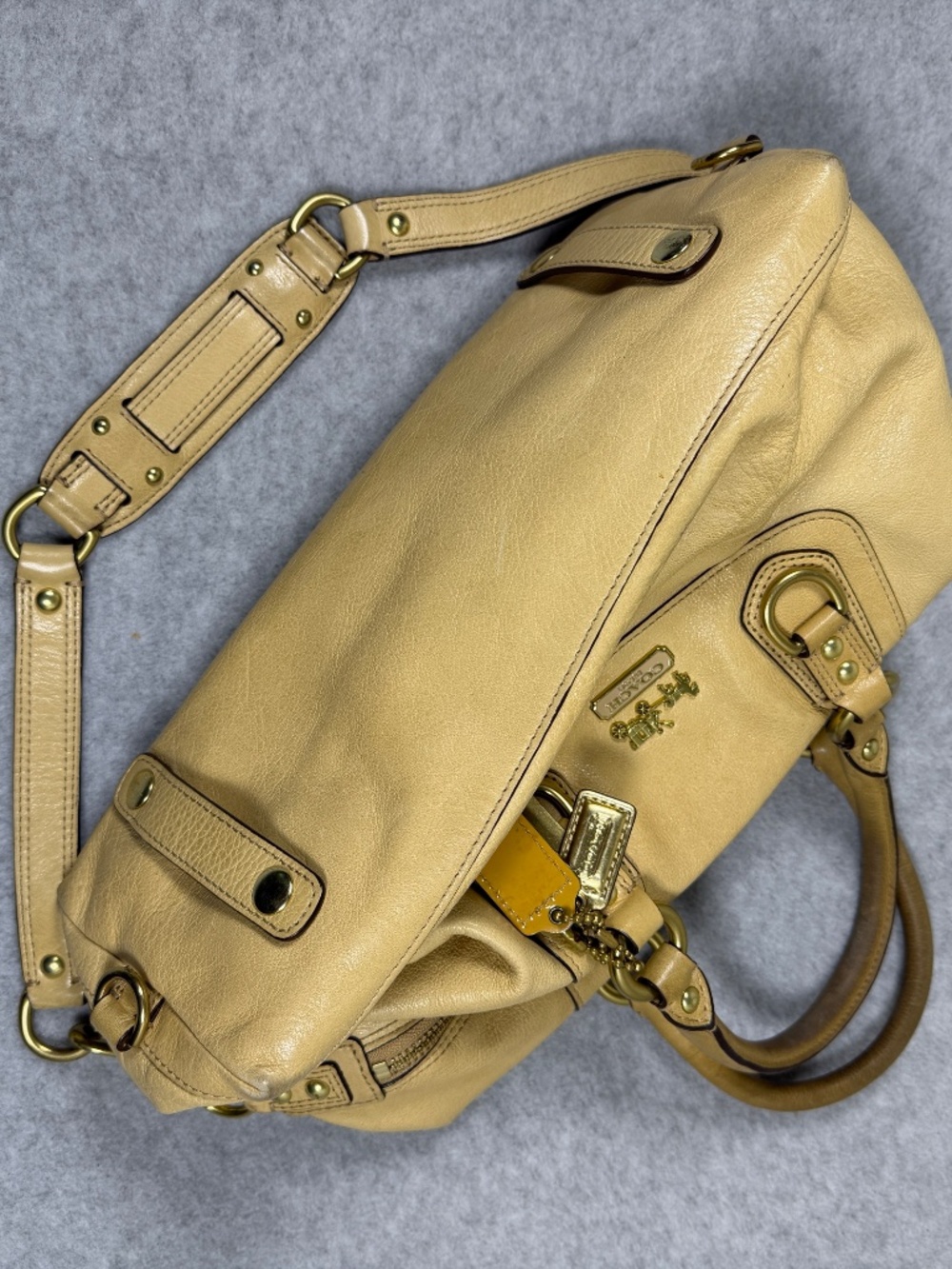 Coach Madison Sabrina Tan Leather Convertible Satchel Shoulder Bag 12937 Y2K - Picture 9 of 13